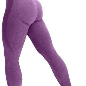 Seamless Leggings Smile Contour High Waist Workout Gym Yoga Pants Purple NWT M
